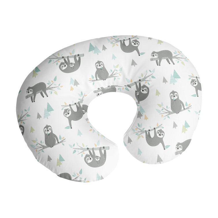 Sloth Aqua and Grey Nursing Pillow Cover Case by Sweet Jojo Designs